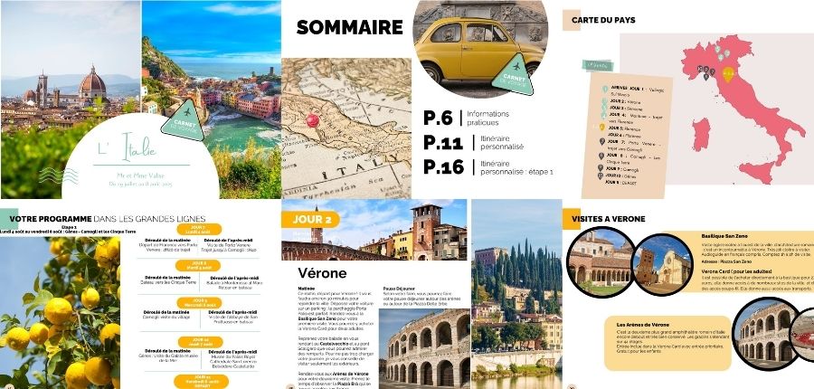 Exemple d'un carnet de voyage Italie